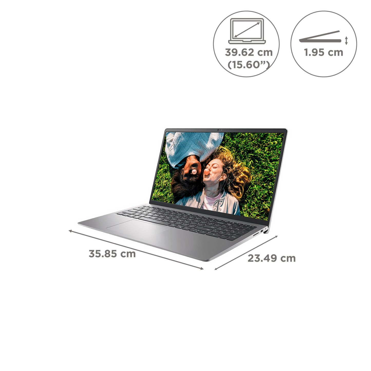 DELL Inspiron 3520 Intel Core i5 12th Gen (15.6 inch, 8GB, 512GB, Windows 11, Microsoft Office 2021, Intel UHD Graphics, FHD LED Backlit Display, Platinum Silver, D560885WIN9S)