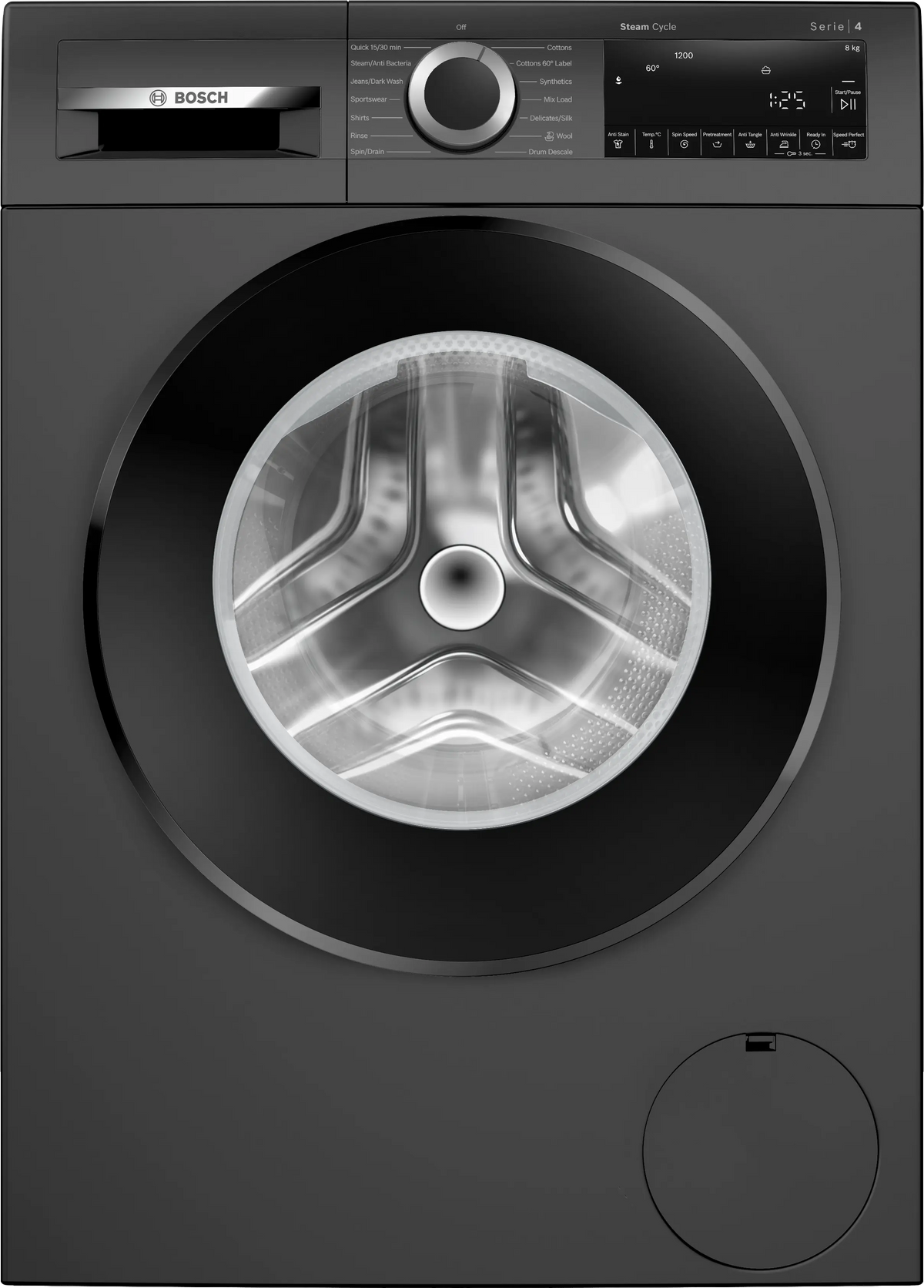 Bosch Series 4 washing machine, front loader 8 kg 1200 rpm — WGA1320TIN — product view