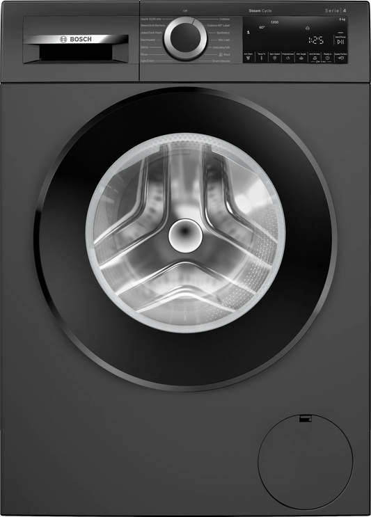 Bosch Series 4 washing machine, front loader 8 kg 1200 rpm — WGA1320TIN — product view