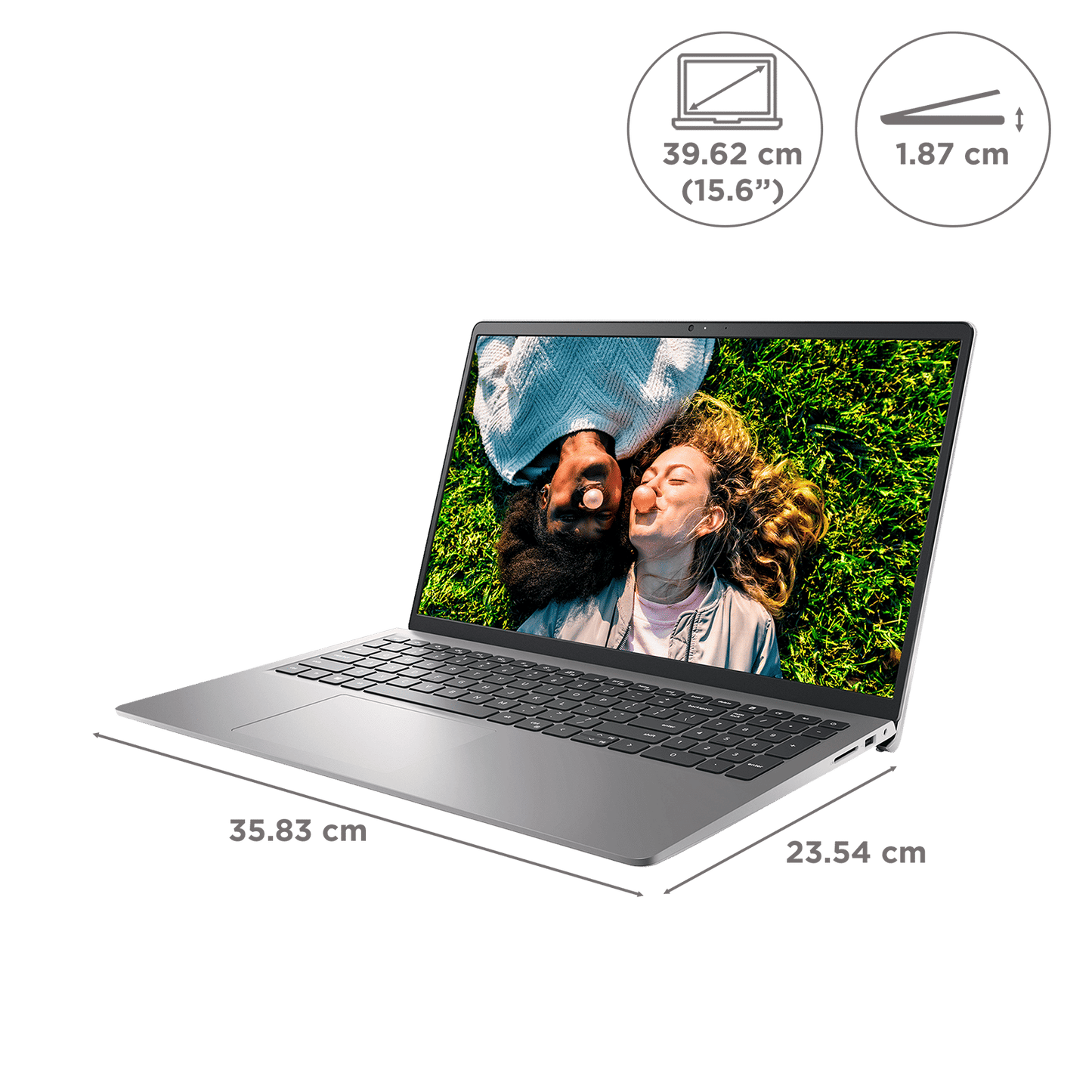 DELL Inspiron 15 3520 Intel Core i3 12th Gen Thin & Light Laptop (8GB, 512GB SSD, Windows 11 Home, 15.6 inch Full HD Display, MS Office 2021, Platinum Silver Plastic, 1.65 KG)