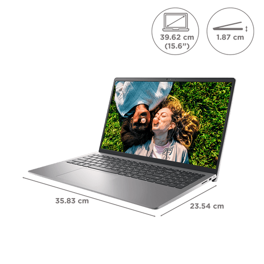 DELL Inspiron 15 3520 Intel Core i3 12th Gen Thin & Light Laptop (8GB, 512GB SSD, Windows 11 Home, 15.6 inch Full HD Display, MS Office 2021, Platinum Silver Plastic, 1.65 KG)