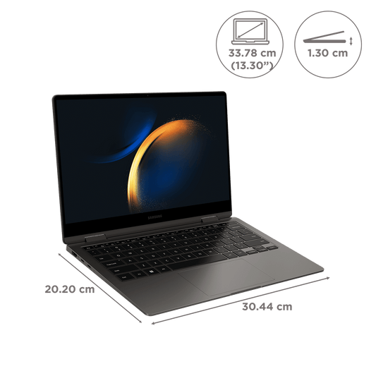 SAMSUNG Galaxy Book3 360 Intel Evo Core i7 13th Gen (13.3 inch, 16GB, 1TB, Windows 11 Home, MS Office 2021, Intel Iris Xe, FHD Super AMOLED Display, Graphite, NP730QFG-KA3IN)