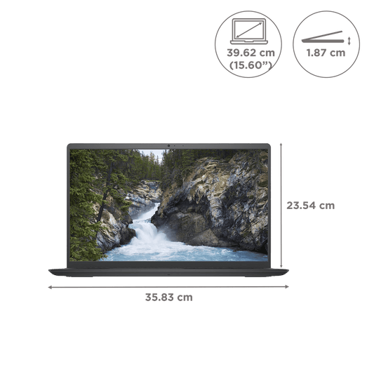 DELL Inspiron 15 3520 Intel Core i3 12th Gen Notebook Laptop (8GB, 512GB SSD, Windows 11 Home, 15.6 inch Full HD Display, MS Office 2021, Carbon Black, 1.85 KG)