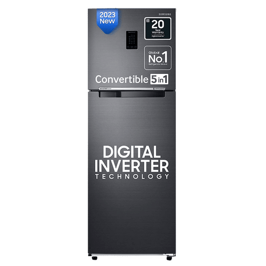 Samsung RT37C4522B1/HL 322L 2 Star Inverter Frost-Free Convertible 5 In 1 Double Door Refrigerator Appliance (Black Doi )