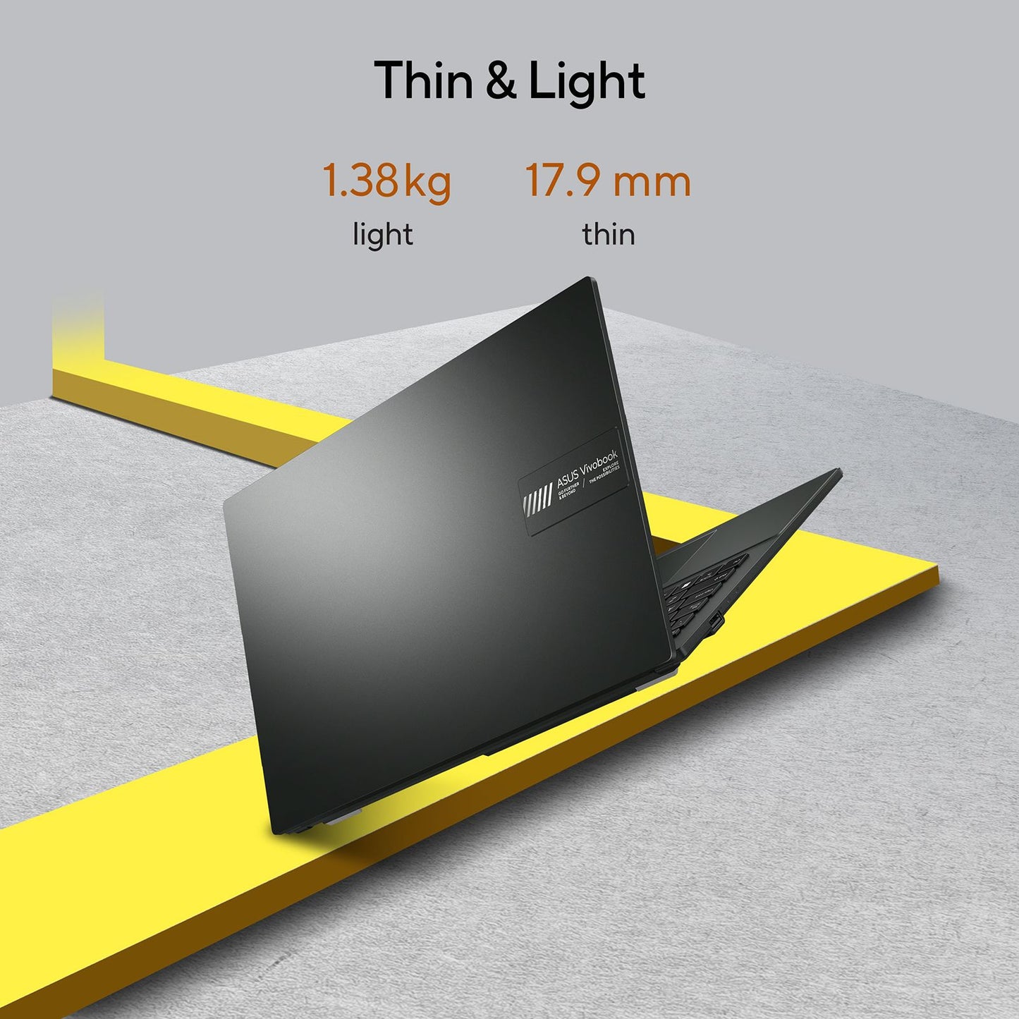 ASUS Vivobook Go AMD Ryzen 5 Thin and Light Laptop (16GB, 512GB SSD, Windows 11 Home, 14 inch FHD LED Display, MS Office 2021, Mixed Black, 1.38 KG)