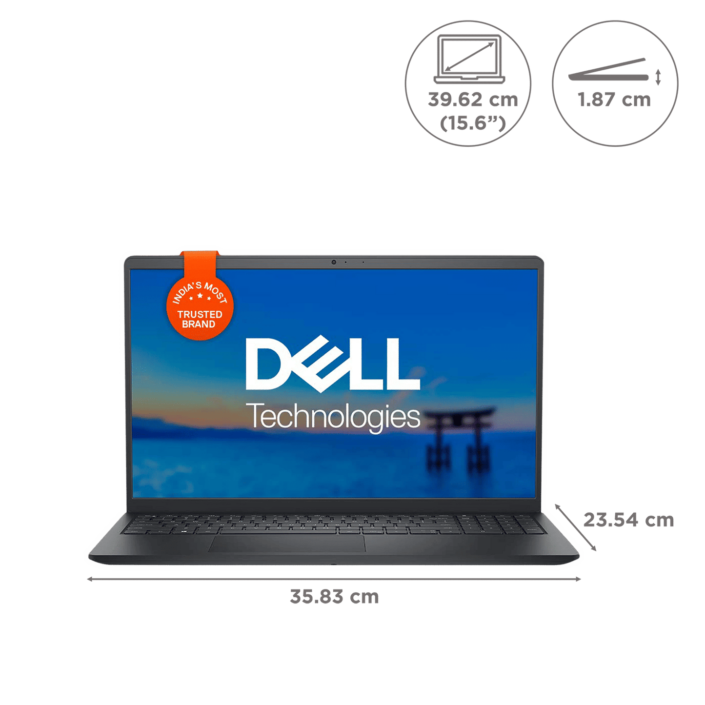 DELL Inspiron 3525 AMD Ryzen 5 5th Gen (15.6 inch, 8GB, 512GB, Windows 11, MS Office 2021, AMD Radeon, FHD Display, Carbon Black, D560926WIN9B)