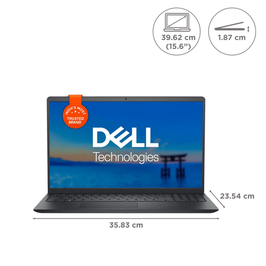 DELL Inspiron 3525 AMD Ryzen 5 5th Gen (15.6 inch, 8GB, 512GB, Windows 11, MS Office 2021, AMD Radeon, FHD Display, Carbon Black, D560926WIN9B)