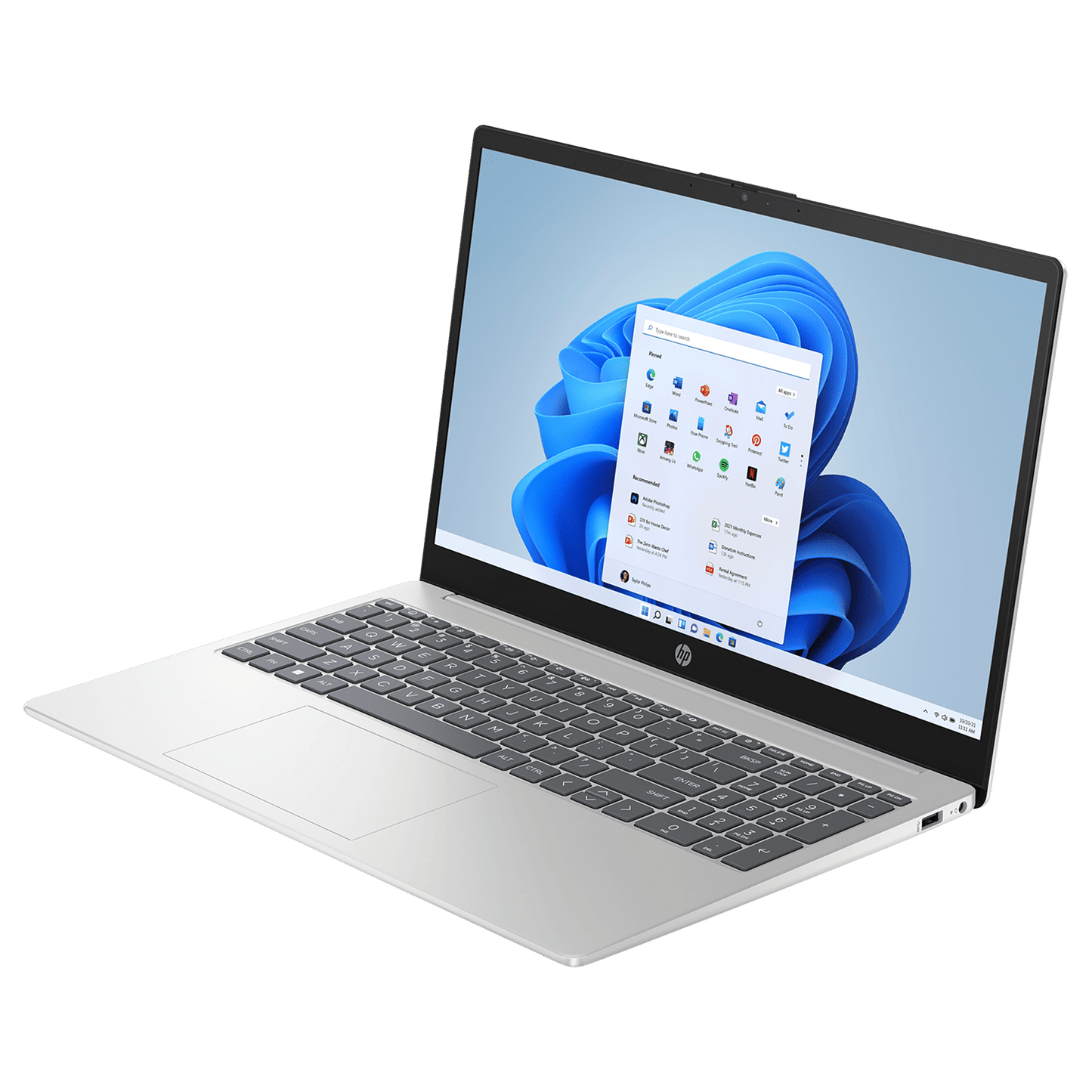 HP 15-fc0026AU AMD Ryen 3 Thin and Light Laptop (8GB, 512GB SSD, Windows 11 Home, 15.6 inch FHD Display, MS Office 2021, Natural Silver, 1.75 KG)
