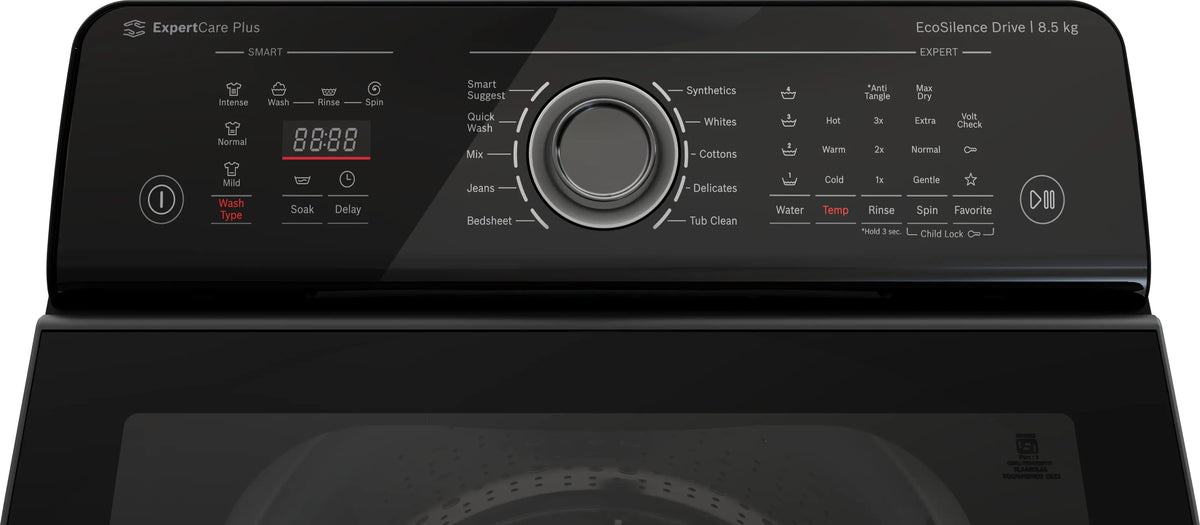 Bosch Series 2 washing machine, top loader 680 rpm — WOE854K7IN — alternate view