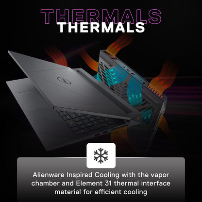 DELL G15-5530 Intel Core i5 13th Gen Gaming Laptop with RGB Keyboard(16GB, 512GB SSD, Windows 11, 6GB Graphics, 15.6 inch 120 Hz FHD Display, MS Office 2021, Dark Shadow Gray, 2.97 KG)