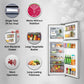 LG GL-S262SPZX.DPZZEB  246 Litres 3 Star Frost Free Double Door Convertible Refrigerator with Smart Diagnosis ( Shiny Steel)