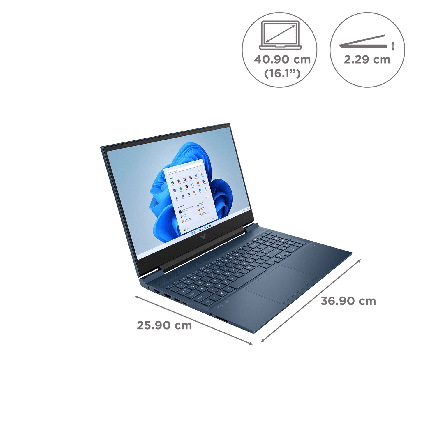 HP Victus 16-s0089AX AMD Ryzen 7 Laptop (16GB, 1TB, Windows 11 Home, 16.1 inch Full HD IPS Display, MS Office 2021, Performance Blue, 2.29 KG)