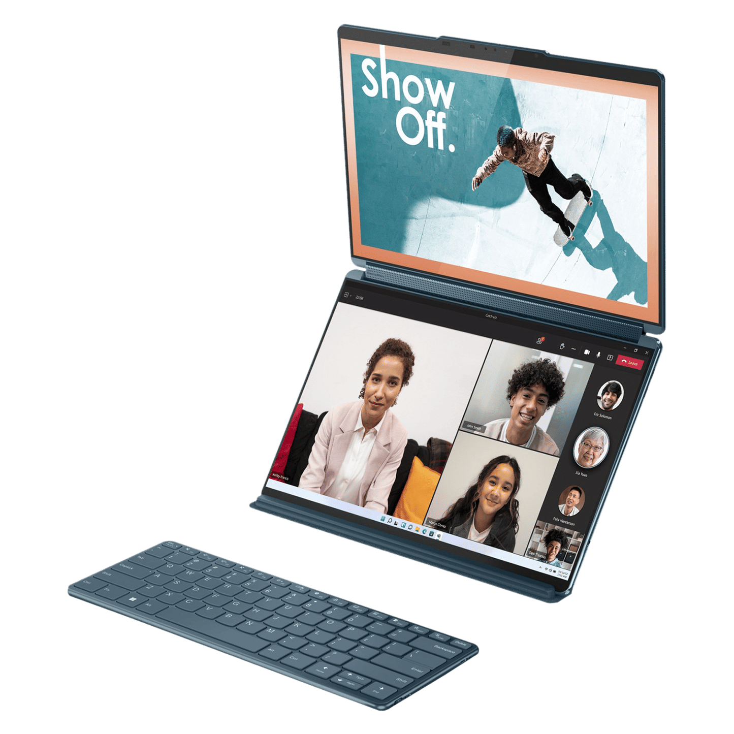 Lenovo Yoga Book 9 13IRU8 Intel Core i7 13th Gen (13.3 inch, 16GB, 1TB, Windows 11 Home, MS Office 2021, Intel Iris Xe, OLED Display, Tidal Teal, 82YQ001DIN)