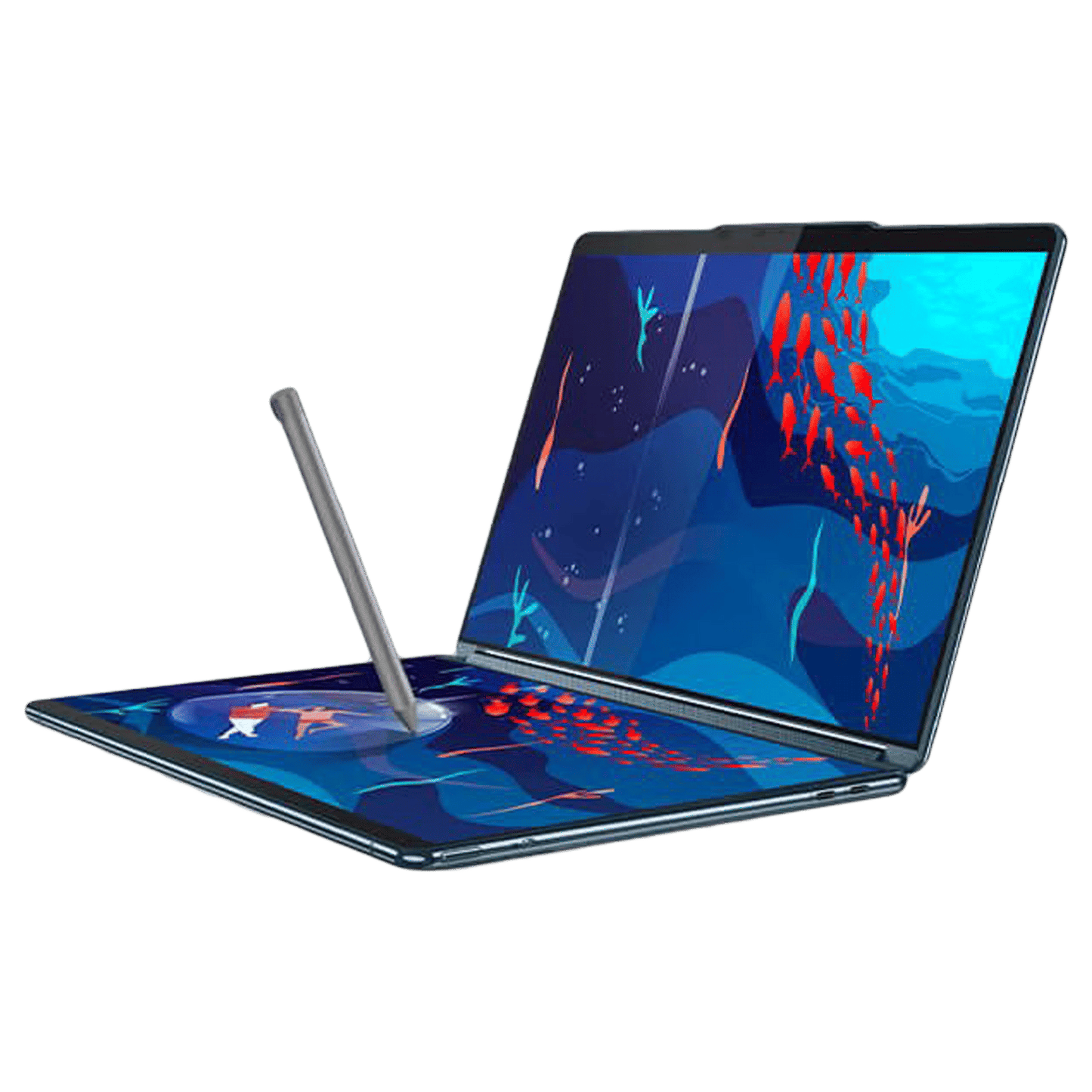 Lenovo Yoga Book 9 13IRU8 Intel Core i7 13th Gen (13.3 inch, 16GB, 1TB, Windows 11 Home, MS Office 2021, Intel Iris Xe, OLED Display, Tidal Teal, 82YQ001DIN)