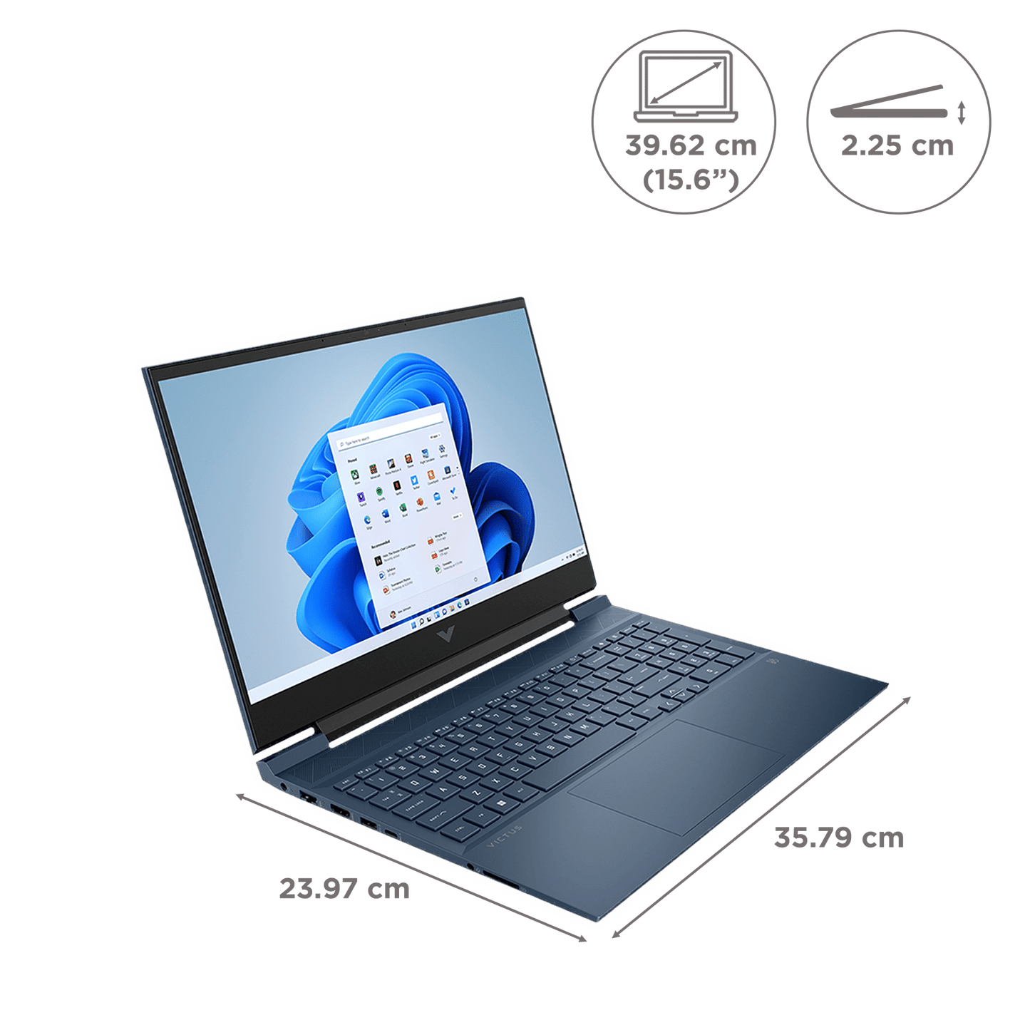 HP Victus 15-fb0153AX AMD Ryzen 5 (15.6 inch, 8GB, 512GB, Windows 11 Home, MS Office 2021, AMD Radeon RX 6500M, FHD IPS Display, Performance Blue, 8H5K2PA)