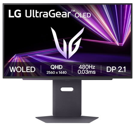 LG UltraGear™ 27 (68.58 cm) OLED 480Hz QHD Gaming Monitor | 0.03ms (GtG), DP 2.1, DisplayHDR True Black 400  — 27GX790A-B — product view