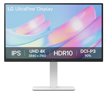 LG 68.58 cm (27) 4K UHD UltraFine™ IPS Monitor, 3-side Virtually Borderless, Flicker Safe, Super Resolution+, HDR 10 — 27US550-W — product view