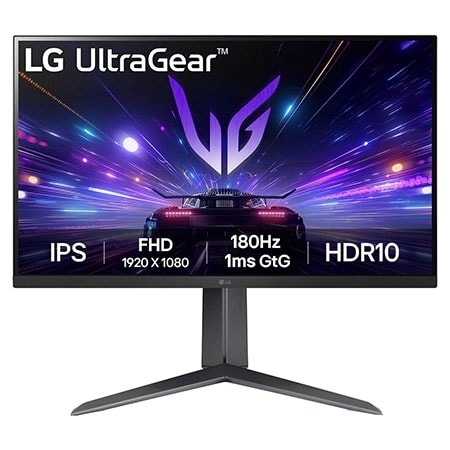 LG 68.58 cm (27) UltraGear™ Full HD IPS Gaming Monitor with 180Hz, 1ms (GtG), HDR10, AMD FreeSync™ — 27GS65F-B — product view
