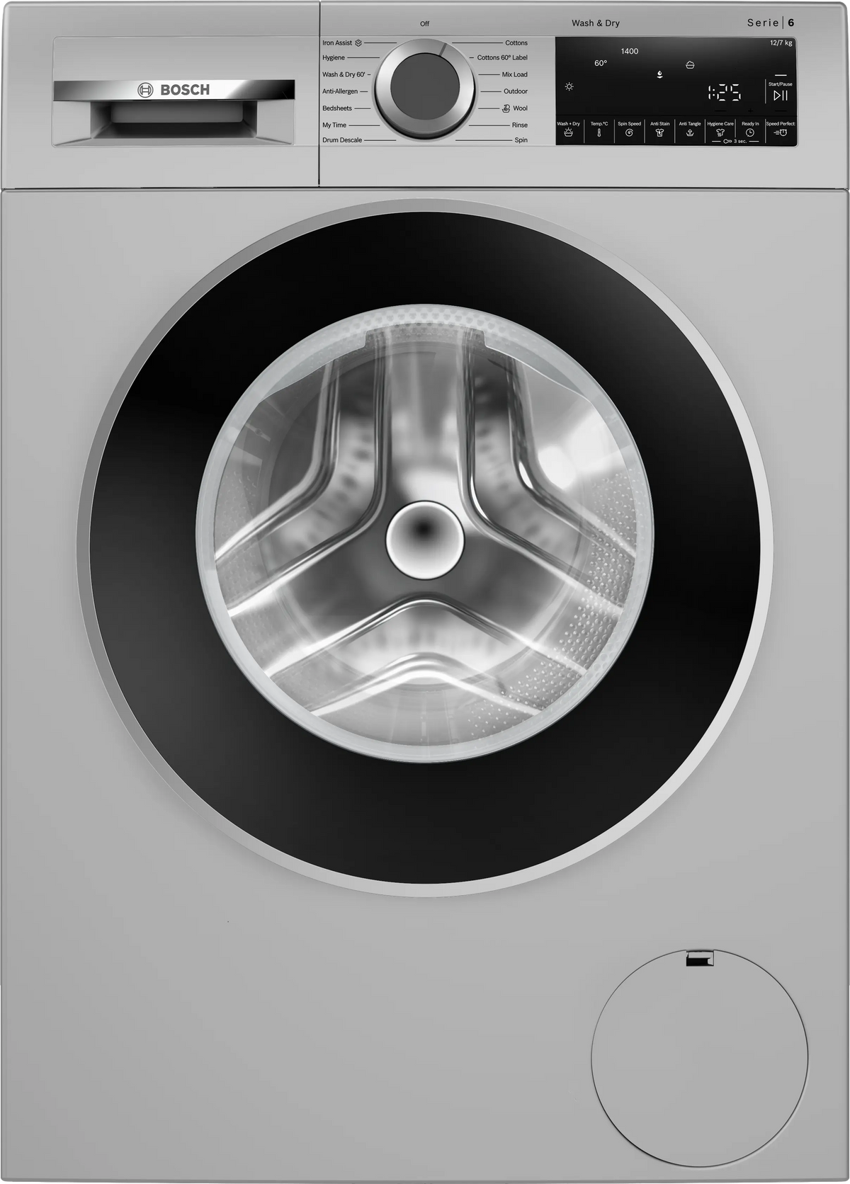 Bosch Series 6 washer dryer 12 kg /7 kg 1400 rpm — WNA2740SIN — product view
