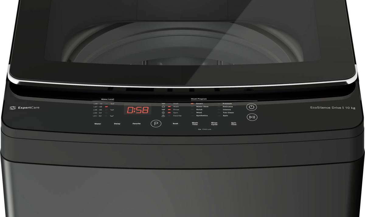 Bosch Series 2 washing machine, top loader 680 rpm — WOE10DV0IN — alternate view