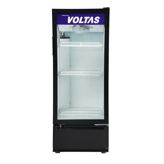 Voltas Visi Cooler 320L VC GT 320 SD P Metallic | Single Door | 0°C to 7°C | 4 Shelves | Black | 1 Year Warranty