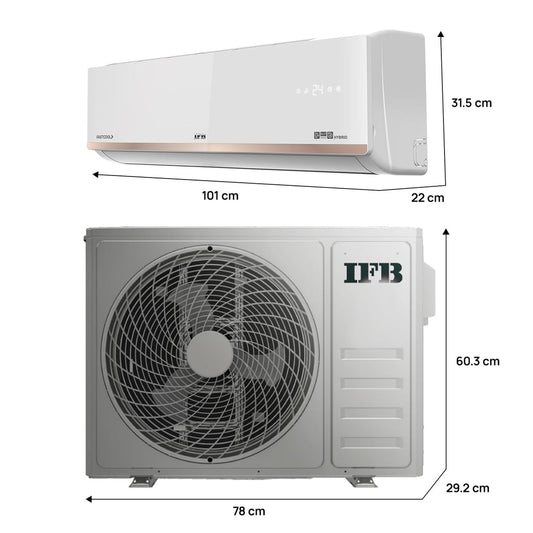 IFB CI223GN32RGN1 2 Ton 3 Star Split AC (2025 Model) | Gold Pro Series | Hybrid Cooling | AI Powered | 4-Way Swing | Self-Clean | Copper Condenser | Works up to 55°C