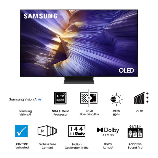 Samsung QA55S90FAULXL 55 Inch 4K OLED Smart TV | Dolby Atmos | 144Hz | AI Gen3 Processor | Graphite Black