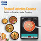 KENT Emerald Induction Cooktop 1500W|Faster Cooking With 5 Preset Options|Full Microcrystalline Glass|Adjustable Temperature Function|Overheat Protection|Safe Cooking And Easy Cleaning,Black