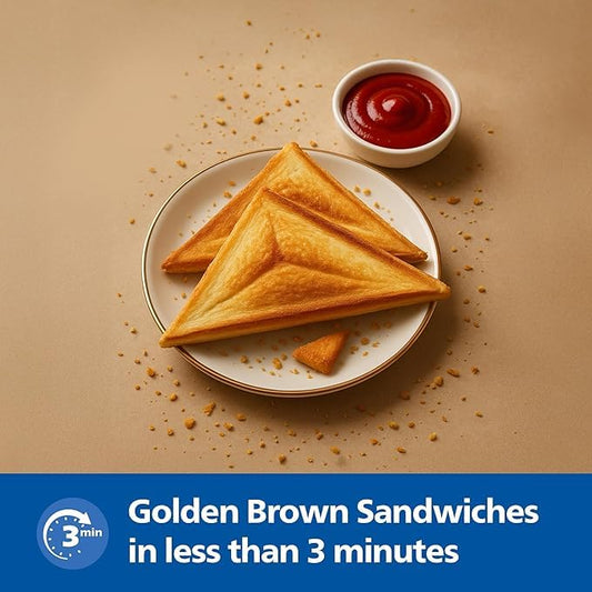 Philips HD1000/00 XL Sandwich Maker 800 W | Non-Stick Plates | Suraj Electronics