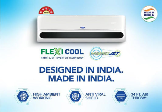 Carrier 18K INDUS DXI Star 1.5 Ton 5 Star Inverter Split AC (HybridJet, R32, Copper Condenser, PM 2.5 Filter, Heating & Cooling, White) – CAI18IN5R32W0