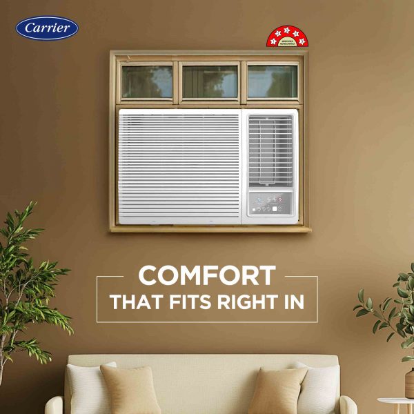 Carrier 19K ESTRELLA FXI (CIW19EC5R35F0) 1.5Ton 5 Star Window Inverter AC (Copper, Dust Filter & Turbo Mode, White)