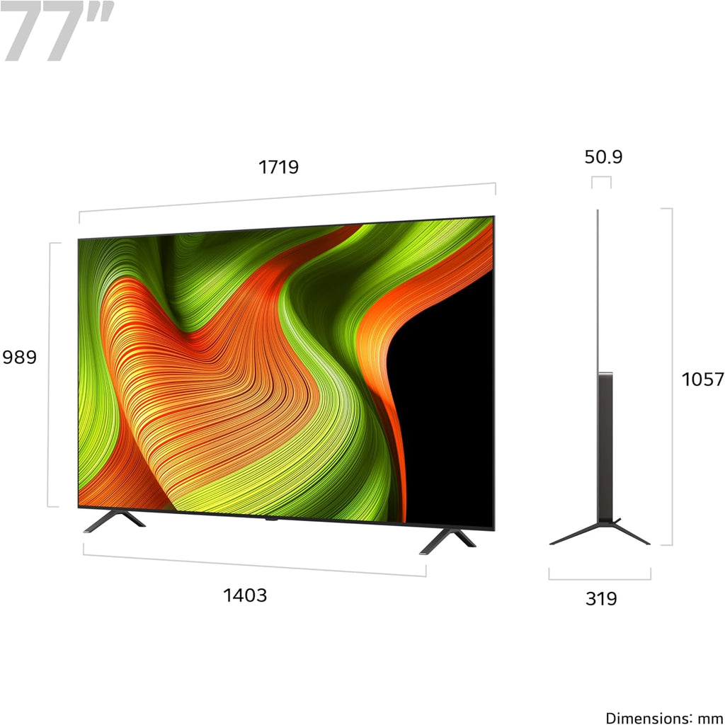 LG OLED77B56LA 77 inch 4K OLED Smart TV (2025 Model) with α8 AI Processor Gen2, Dolby Atmos, Dolby Vision, Filmmaker Mode, 120Hz Refresh Rate & webOS 25