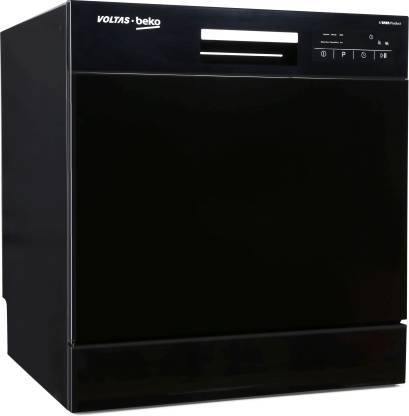Voltas Beko DT8B 8 Place Table Top Dishwasher (Black, 6 Wash Programs, Low Noise, Compact Design)