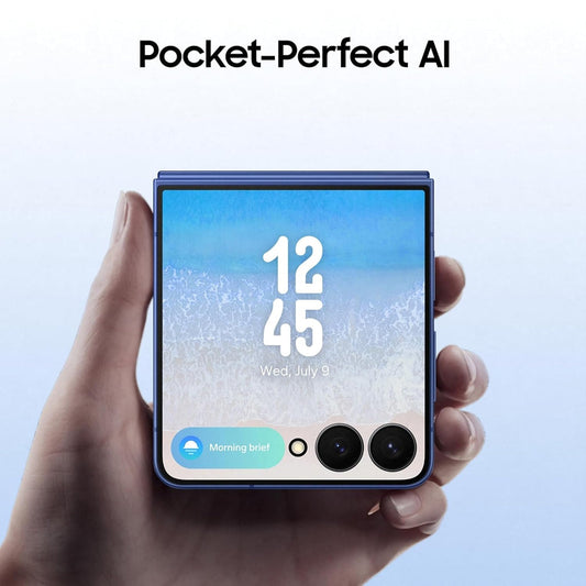 Samsung Galaxy Z Flip7 5G Smartphone with Galaxy AI (Blue Shadow, 12GB RAM, 512GB Storage), Ultra Sleek Design with 50MP High-Resolution Camera, Exynos 2500, Google Gemini