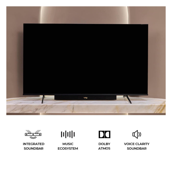 VU 43VIBE-DV 3 Years Warranty 43 Inch 4K QLED Google TV with Dolby Vision & Atmos, 88W Soundbar, HDMI 2.1, MEMC, Game Mode & Bezel-Less Design