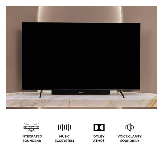 VU 43VIBE-DV 3 Years Warranty 43 Inch 4K QLED Google TV with Dolby Vision & Atmos, 88W Soundbar, HDMI 2.1, MEMC, Game Mode & Bezel-Less Design