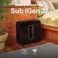 Sonos Sub (Gen 3) Wireless Subwoofer – Pure Deep Bass, 25 Hz Frequency Response, Distortion-Free Sound | Black | 24-Hour Delivery in Delhi NCR