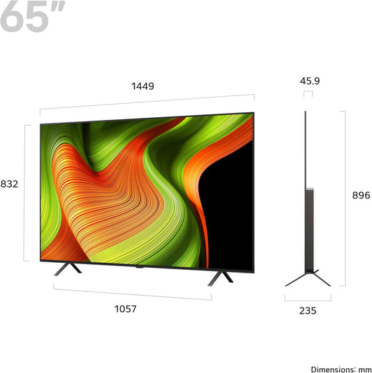 LG OLED65B56LA 65 Inch 4K OLED Smart TV (2025 Model) | α8 AI Processor, Dolby Vision & Atmos, 120Hz Refresh Rate, webOS 24, VRR, G-Sync, HDMI 2.1 |