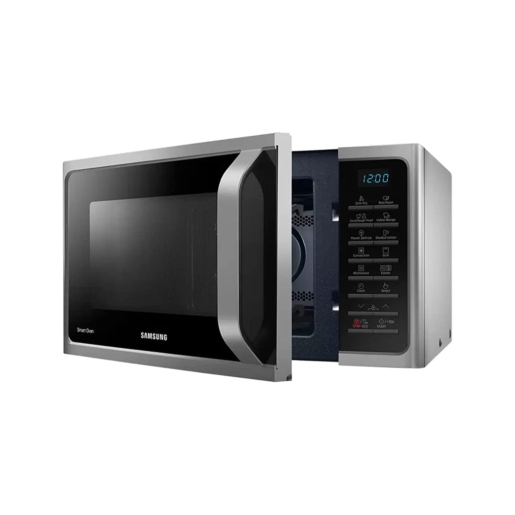 Samsung MC28A5025VS/TL 28L Convection Microwave Oven with Slim Fry, Crusty Plate & Ceramic Enamel Cavity – Silver