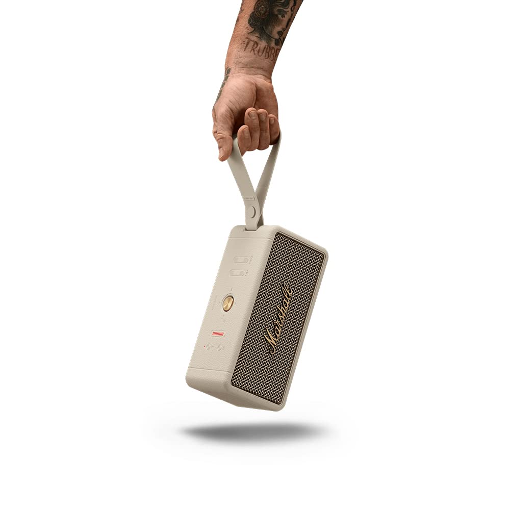 Marshall Middleton 60W Portable Bluetooth Speaker (Cream) with 20+ Hours Playtime, IP67 Waterproof, True Stereophonic Sound & Stack Mode