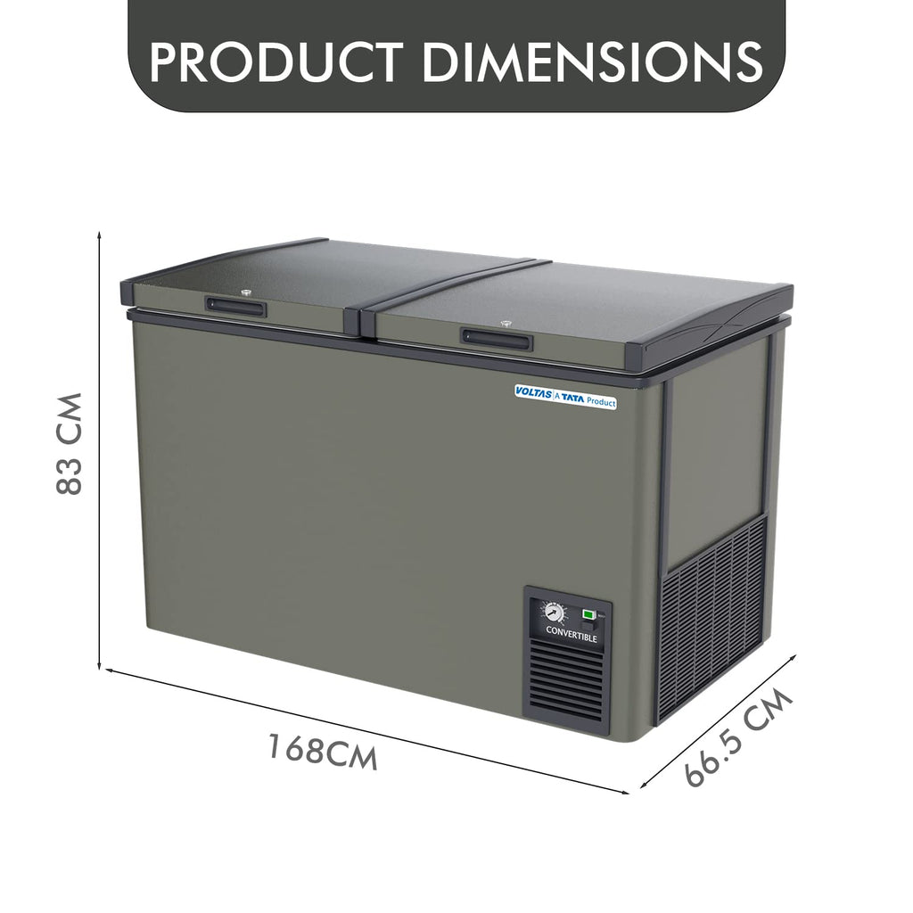 Voltas CF HT 500 DD P BE PCM Grey  CONVERTIBLE Hard Top Deep Freezer Hard top deep freezer (500LT.)