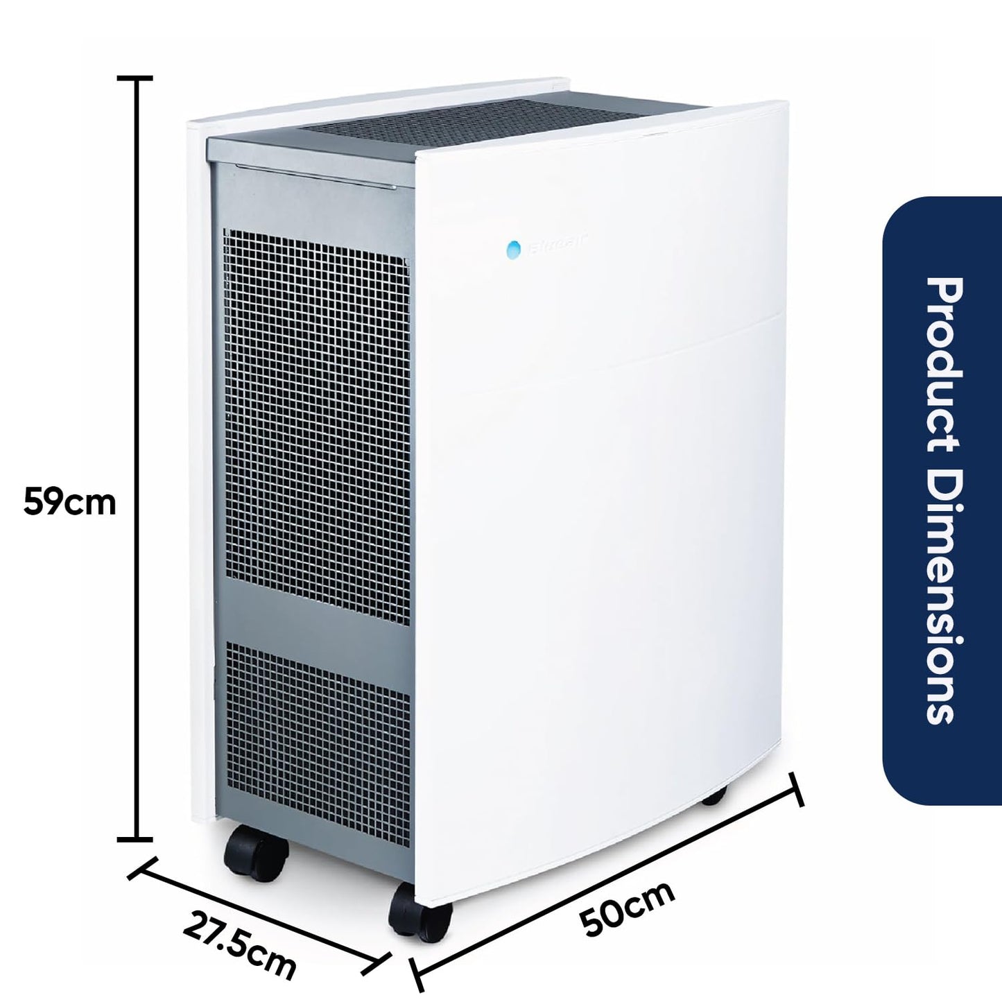Blueair 605 SmokeStop Air Purifier | HEPA + Activated Carbon | 99.97 % Pollutant Removal | Covers 775 Sq. Ft. | Asthma &amp; Allergy Certified | Suraj Electronics
