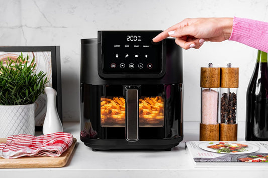 Nutricook NC-AFS100IN 5L Air Fryer Slim with Clear Window, 10 Presets, ProCyclone Tech, 1500W – Rose Gold