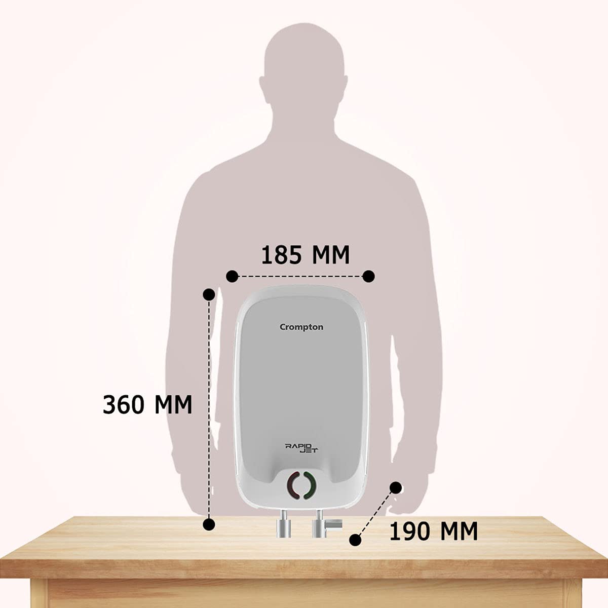 Crompton Rapid Jet 3L Instant Water Heater | 3000W | 6.5 Bar | 4-Level Safety | Suraj Electronics Delhi NCR