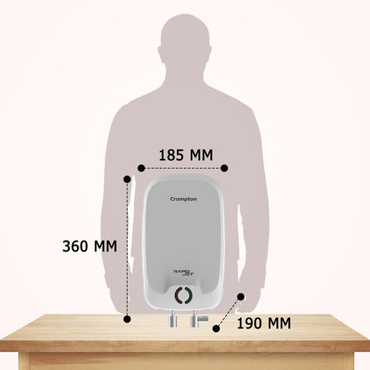 Crompton Rapid Jet 3L Instant Water Heater | 3000W | 6.5 Bar | 4-Level Safety | Suraj Electronics Delhi NCR