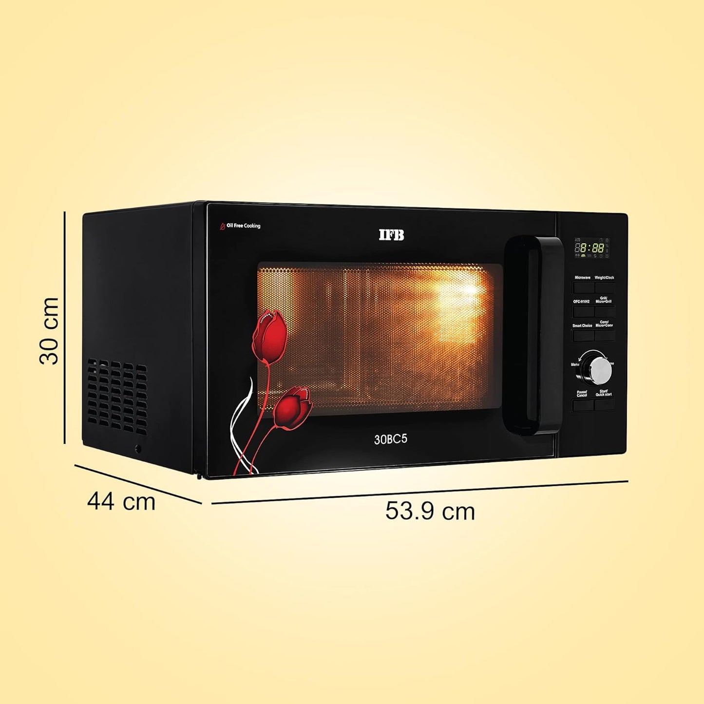 IFB 30BC5 30 Litre Convection Microwave Oven Air Fry and Dual Heaters| Oil-Free Cooking | Steam Clean | 22 Auto Cook Menus | Black | Buy Online at Suraj Electronics