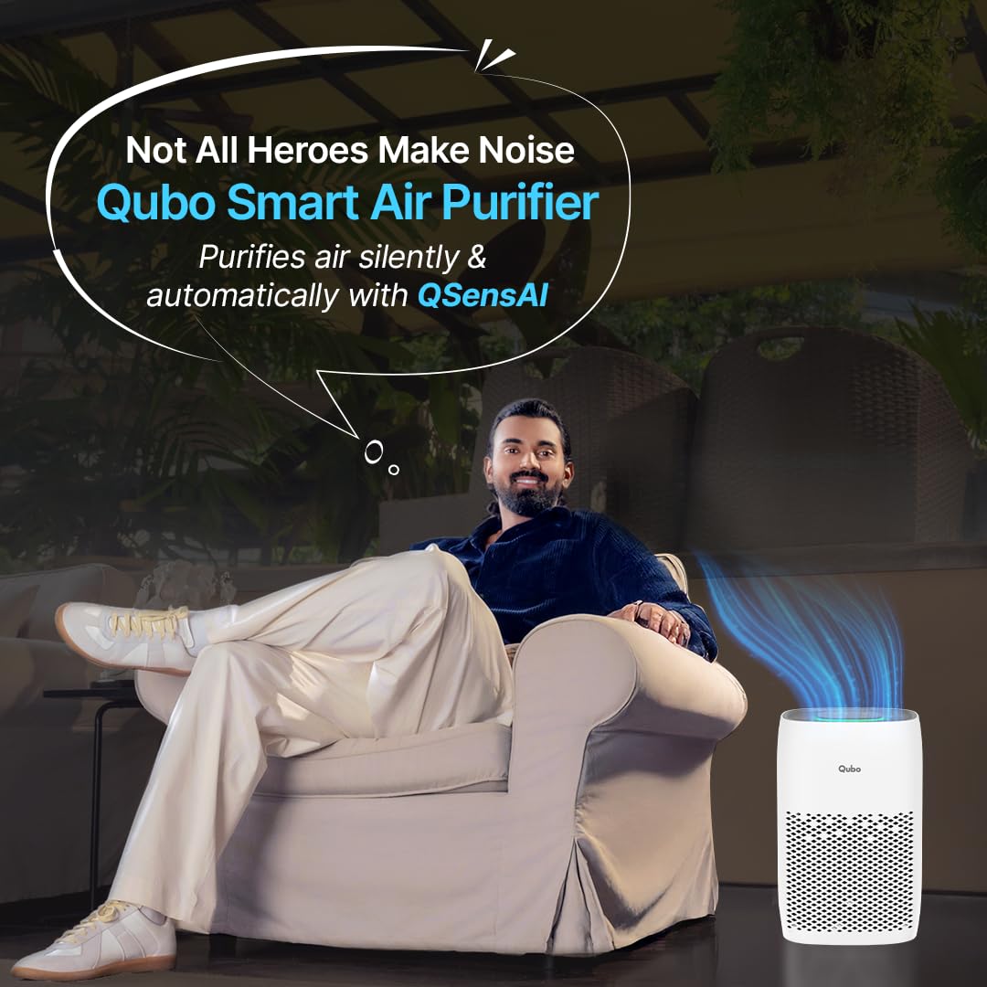 Qubo Smart Air Purifier Q200 | 4-Layer Filtration | HEPA H13 | QSensAI Smart Mode | App &amp; Voice Control | 200 Sq. Ft. Coverage | Suraj Electronics