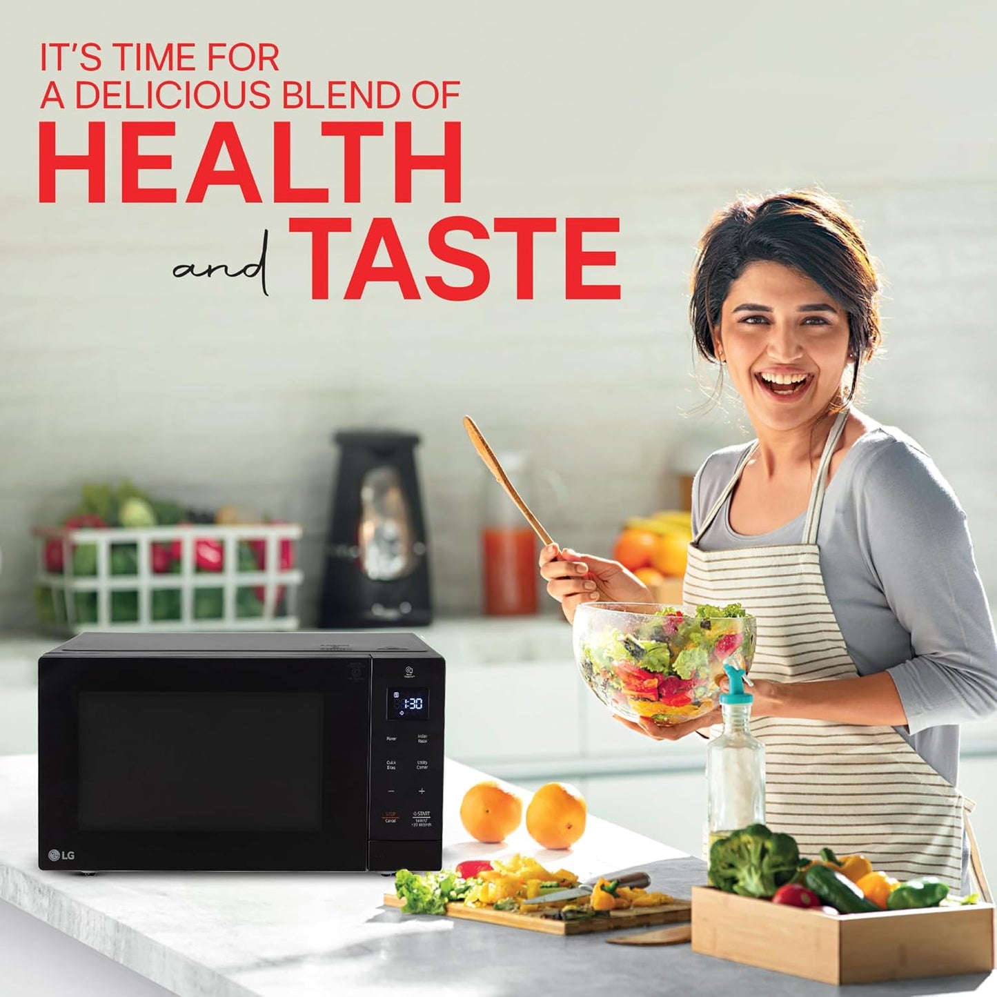 LG MS3032BK 30 L Solo Microwave Oven | iWave Technology | Steam Clean | 44 Auto Cook Menu | Suraj Electronics Delhi NCR