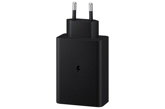 Samsung 65W Power Adapter Trio (Black) | Original Fast Charger | 3-Port USB | Compatible with Tablets &amp; Phones | Suraj Electronics Delhi NCR