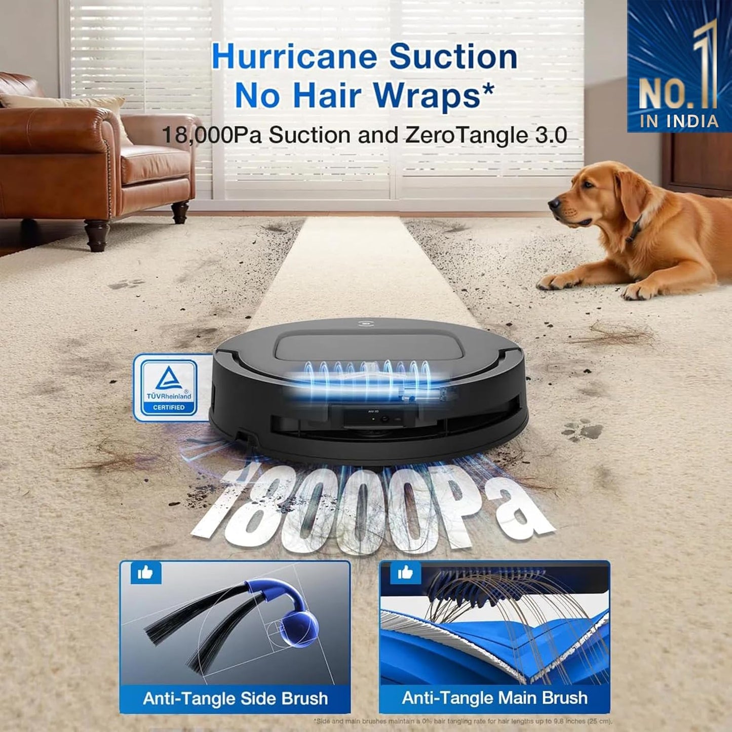 Ecovacs DEEBOT T80 Omni 2-in-1 Robot Vacuum &amp; Mop | 18000 Pa Suction, AI ReMop 2.0, Self-Emptying &amp; Hot Air Drying | Suraj Electronics Delhi NCR